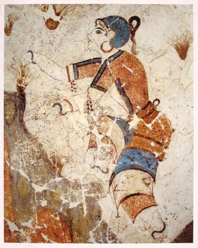 Minoan fresco depicting a saffron gatherer.  Image taken from: http://en.wikipedia.org/wiki/Wall_Paintings_of_Thera